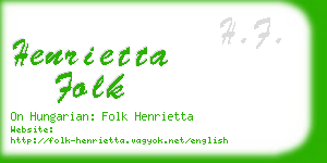 henrietta folk business card